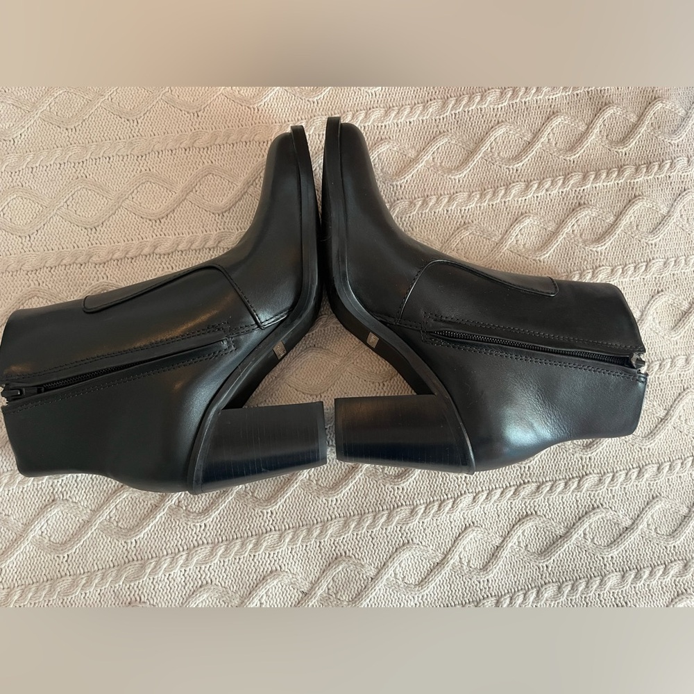 Gianni Bini Black Leather Ankle Boots Heeled Boots Designer Women’s Size 9 - Picture 6 of 11